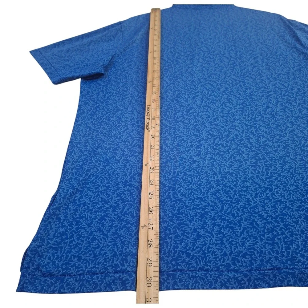 Peter Millar Summer Comfort Polo Shirt Mens Large Blue Galloway Golf Performance